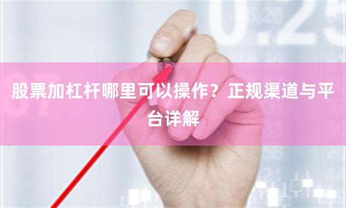 股票加杠杆哪里可以操作？正规渠道与平台详解